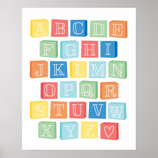 Poster Blocs de l'alphabet Art moderne pour enfants (Devant)