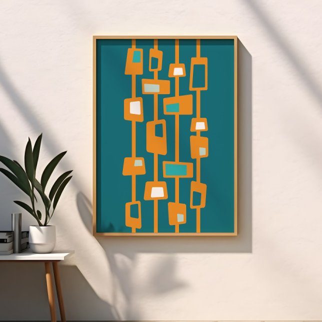 Poster Blocs funky atomiques de style Mid Century Modern (Créateur téléchargé)
