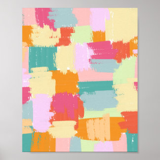Poster Blocs peints colorés