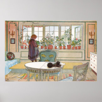Poster Blomsterfö nstret par Carl Larsson