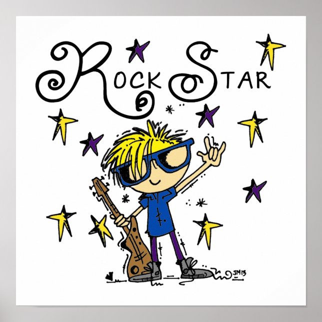 Poster Blond Boy Rock Star (Devant)