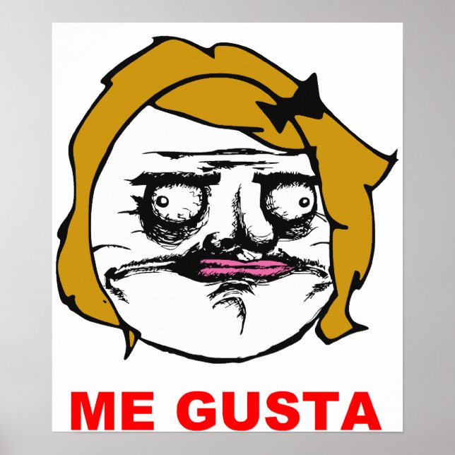 Poster Blonde Female Me Gusta Comic Rage Face Mème (Devant)