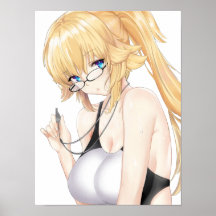 Blonde Waifu avec lunettes