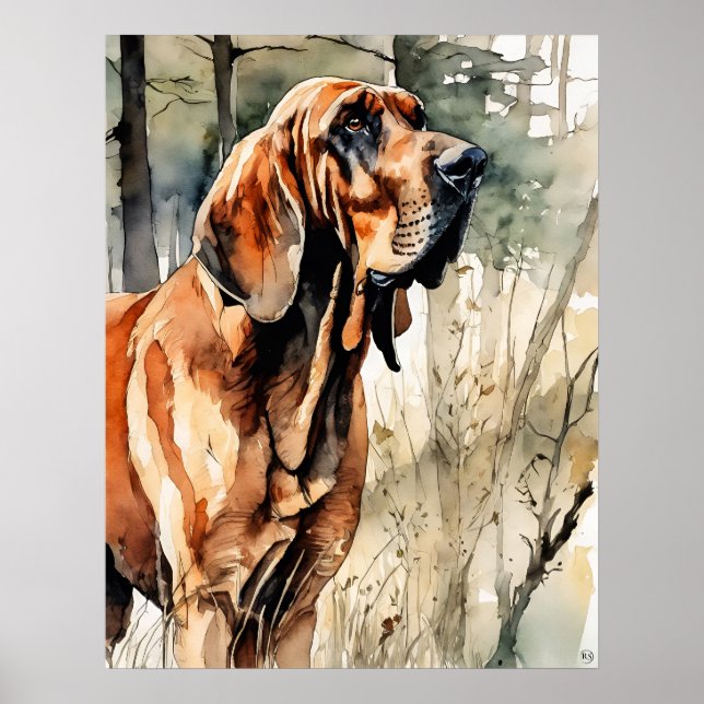 Poster Bloodhound - Chien Art Imprimer (Devant)