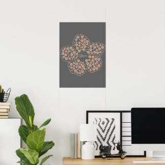 Poster Bloom Floral Design – Dark Elegant Design