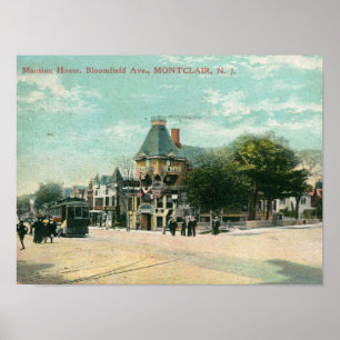 Poster Bloomfield Ave., Montclair NJ 1908 Vintage
