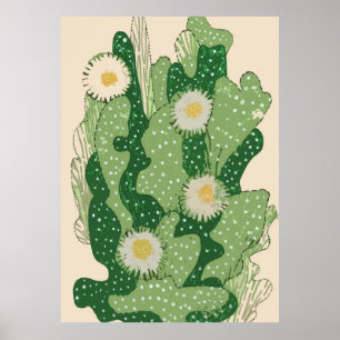Poster Blooming Cacti Art