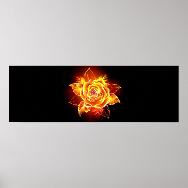 Poster Blooming Fire Rose (Devant)