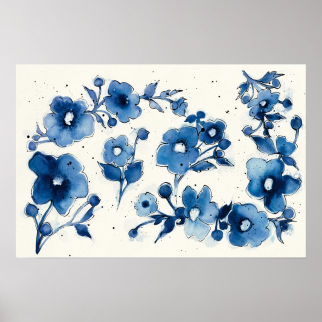 Poster Blooms bleus indépendants (Devant)