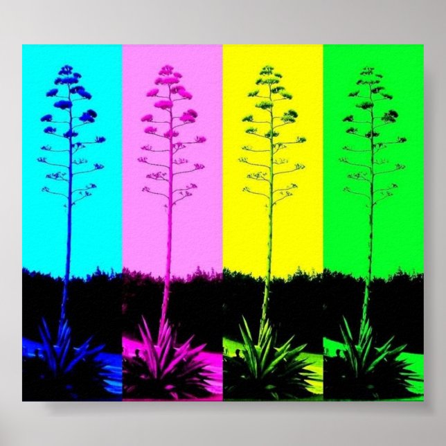 Poster Blooms multicolores inspirés (Devant)