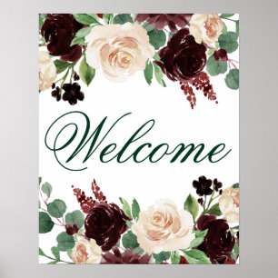 Poster Blooms rustiques   Terracotta et Marsala Red Welco