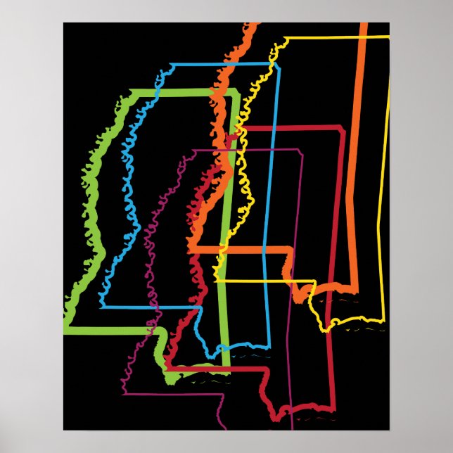 Poster blour de fierté du mississipi (Devant)