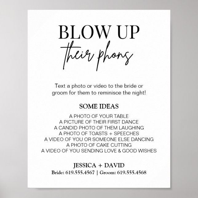 Poster Blow their Phone Sign | Jeu de chasse aux photos M (Devant)