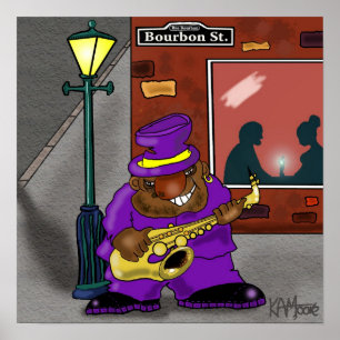 Poster "Blowin' on Bourbon" - par Kev Moore