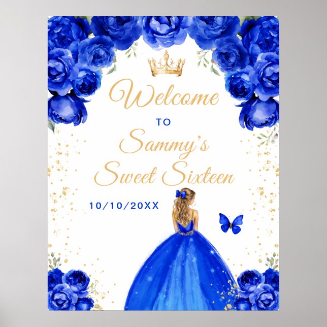 Poster Blue Blonde cheveux Princesse Sweet sixteen Bienve (Devant)