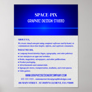 Poster Blue Bokeh Guilloché Design, Graphiste