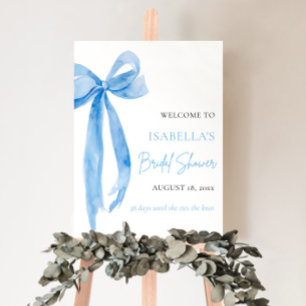 Poster Blue Bow Elle noue la Fête des mariées de noeud