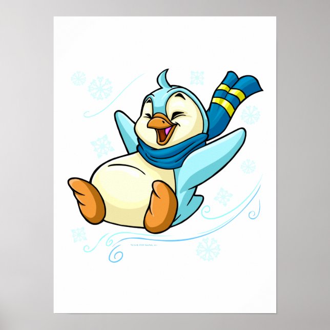 Poster Blue Bruce glissant sur la glace (Devant)
