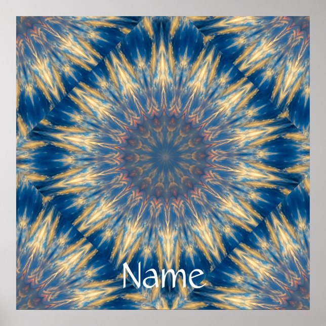 Poster Blue Chakra Kaleidoscope Thunder_Cove (Devant)