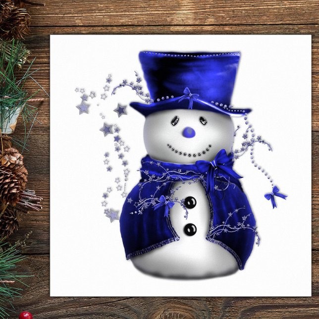 Poster Blue Christmas Snowman (Créateur téléchargé)