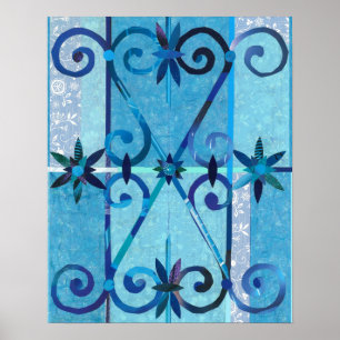 Poster Blue City CHEFCHAOUEN Papier Collage