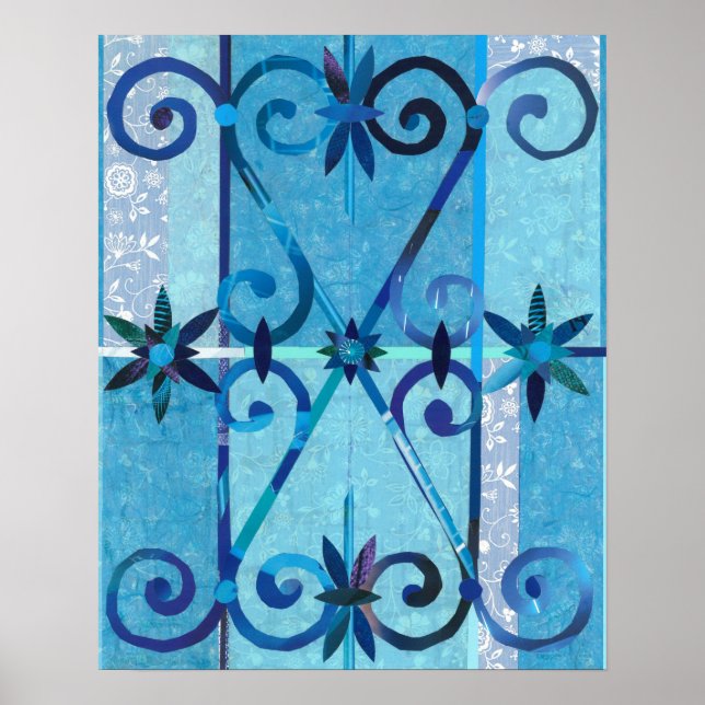 Poster Blue City CHEFCHAOUEN Papier Collage (Devant)