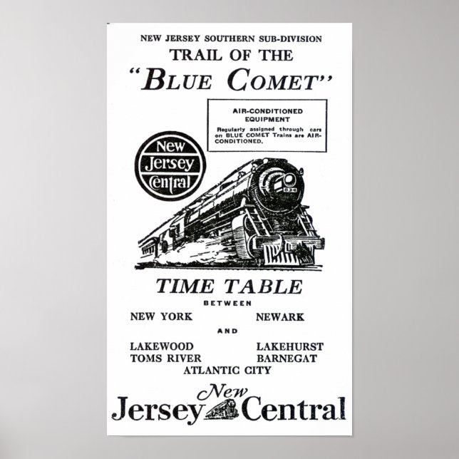 Poster Blue Comet Train - Trains de luxe (Devant)