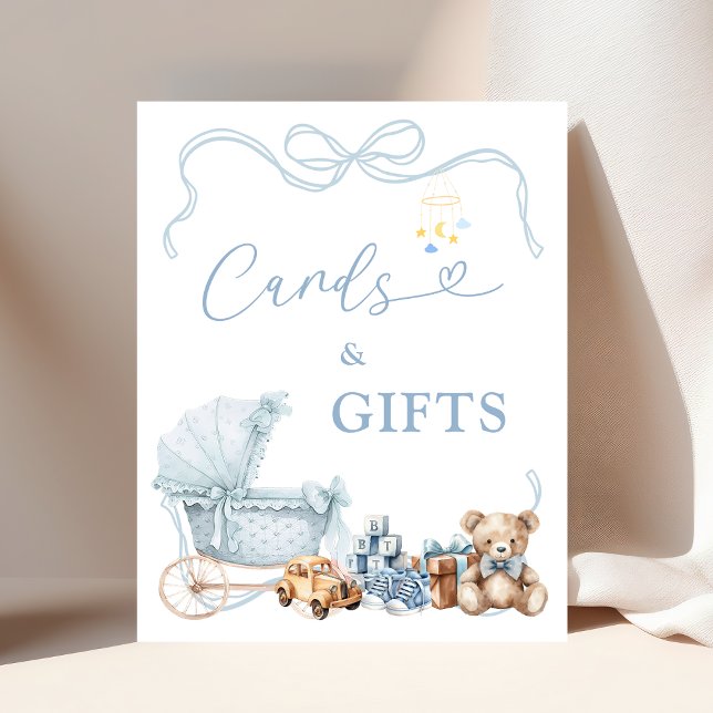 Poster Blue Coquette Baby Carriage Cards and Gifts (Créateur téléchargé)