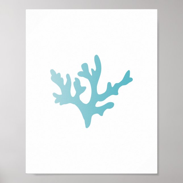 Poster Blue Corail Reef Beach Art Imprimer (Devant)