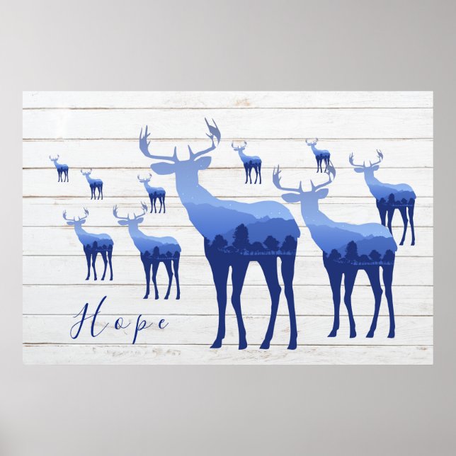 Poster-Blue Deer-Hope Poster (Vorne)