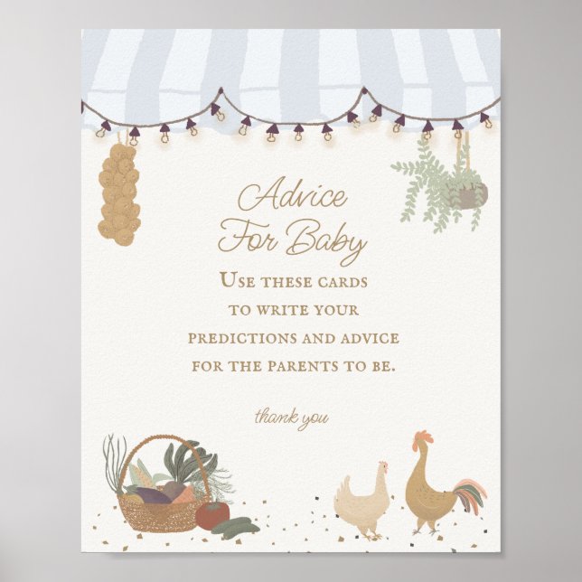 Poster Blue Farmers Market Farm Conseil frais pour bébé (Devant)