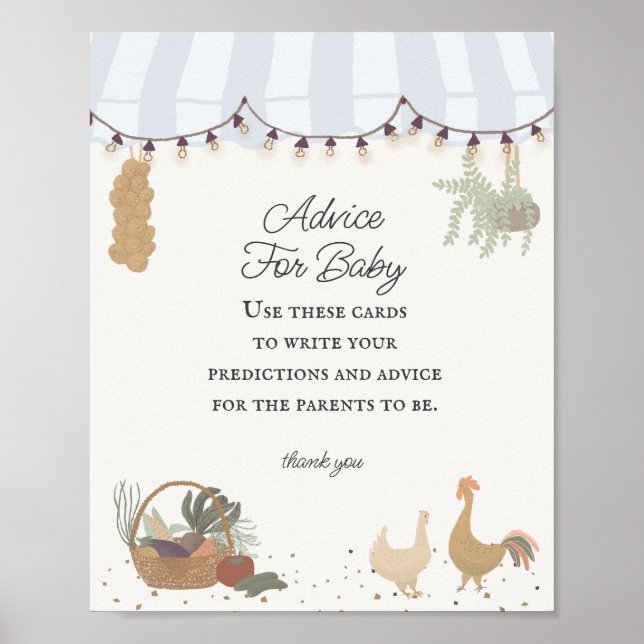 Poster Blue Farmers Market Farm Conseil frais pour bébé (Devant)