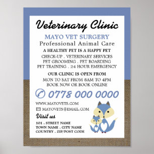 Poster Blue Fox, Vétérinaire, Service vétérinaire