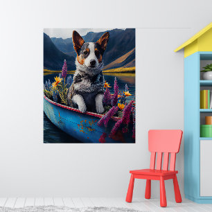Poster Blue Heeler sur une pagaie : une aventure Pittores