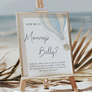 Poster Blue Hot Air Ballotte Baby shower Big Mommys Belly