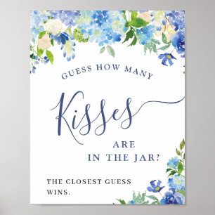 Poster Blue Hydrangea Devine Combien de Fêtes des mariées