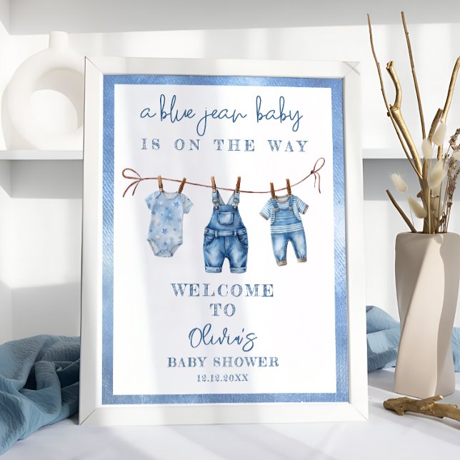 Poster Blue Jean Baby Denim Baby Boy Shoy Bienvenue (Créateur téléchargé)