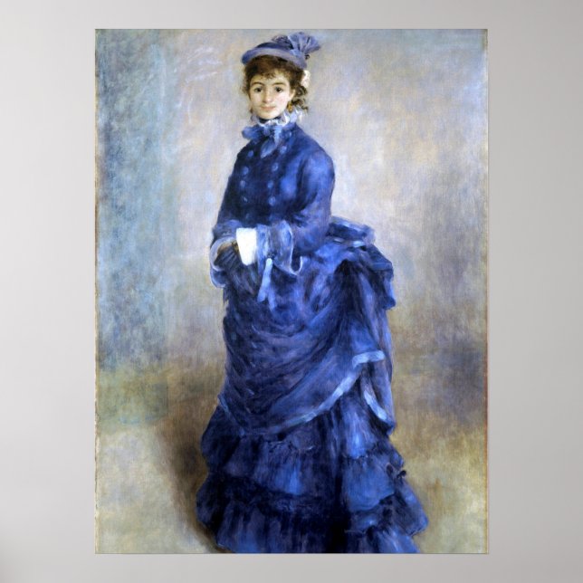 Poster Blue Lady Parisienne Renoir Impressionniste Peintu (Devant)