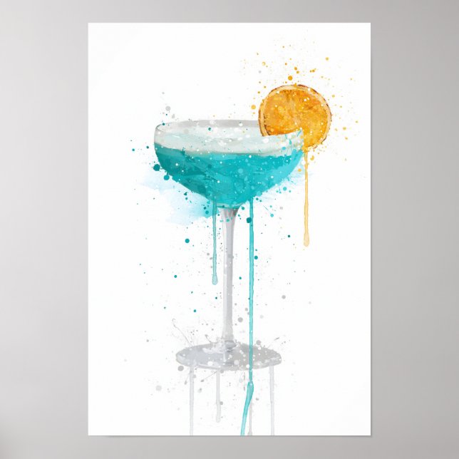 Poster Blue Lagoon ‘Coupe’ Cocktail (Devant)