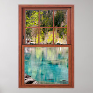 Poster Blue Lagoon Fake Window Illusion