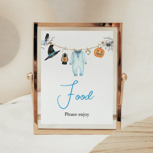 Poster Blue Little Boo Halloween Baby shower