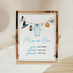 Poster Blue Little Boo Halloween Baby shower Maman Osa Ba
