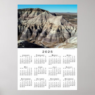Poster Blue Mesa Badlands Desert Mountains 2025 Calendrie