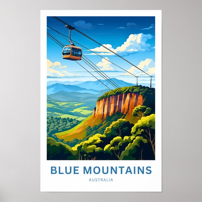 Poster Blue Mountains Australie Travel Print (Devant)