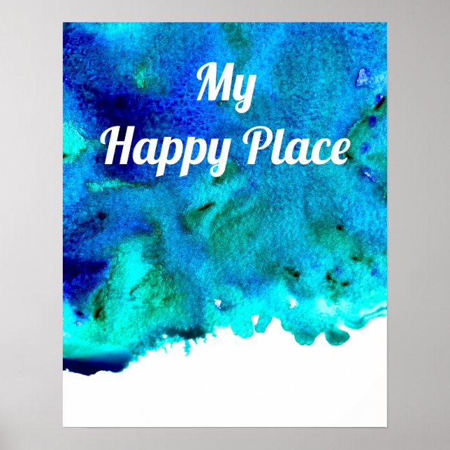 Poster Blue ocean inspo citation aquarelle art (Devant)