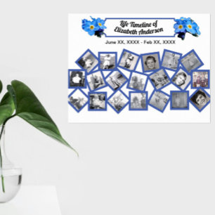 Poster Blue Ouget Me Nots Timeline Photo Collage
