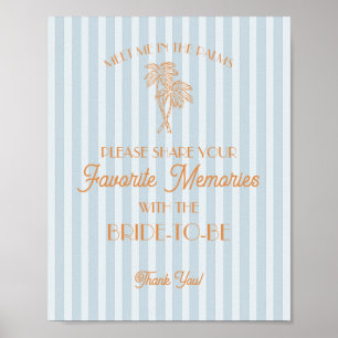 Poster Blue Palm Springs Souvenirs favoris avec mariée