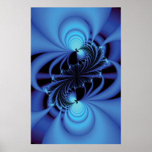 Poster Blue Peace Fractal