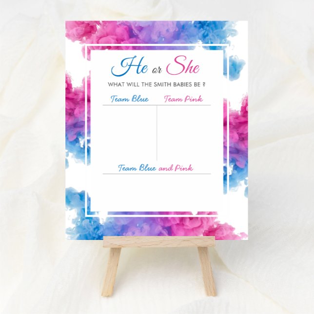 Poster Blue Pink Smoke Twin Baby Genre Reveillez Voter (Créateur téléchargé)