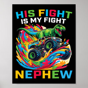 Poster Blue Son Combat Est Mon Combattre Autisme Nephew T